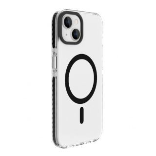 Evelatus Evelatus 
 Apple 
 iPhone 15 Plus Clear Case PC+TPU With MagSafe 
 Transparent Black melns