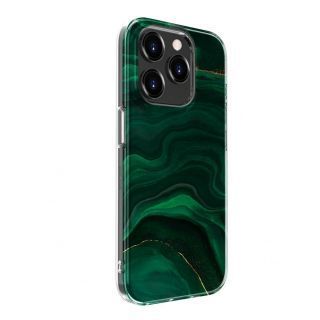 Evelatus iPhone 15 Pro PC Customized Print Design Marble Green zaļš