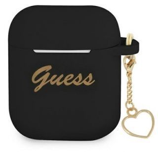 GUESS Guess 
 Apple 
 AirPods 1 / 2 Silicone Charm Heart Collection 
 Black melns