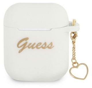 GUESS Guess 
 - 
 AirPods 1 / 2 Silicone Charm Heart Collection 
 White balts