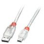 - LINDY 
 
 CABLE USB2 A TO MINI-B 0.2M / TRANSPARENT 41780