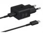 Samsung USB-C 25W Travel Charger + USB-C Data Cable EP-T2510XBE Black