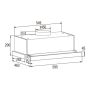 Cata TFB-5160 X Hood, Energy efficiency class C, Width 59.5 cm, Max 297 m³ / h, Mechanical control, LED, Stainless steel