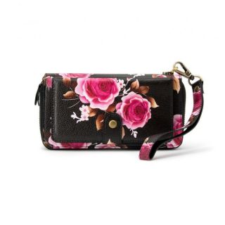 Evelatus&nbsp;Universal Wallet Zipper Design Flower Black