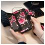 Universal Wallet Zipper Design Flower Black