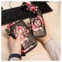 Universal Wallet Zipper Design Flower Black