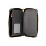 Universal Wallet Zipper Design Flower Black