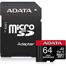 Adata&nbsp;MEMORY MICRO SDXC 64GB W / ADAP. / AUSDX64GUI3V30SHA2-RA1