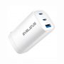 Evelatus 65W Max Fast Charger CN USB-C1 / USB-C1 / USB-A ETC10 White