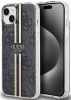 Аксессуары Моб. & Смарт. телефонам GUESS Guess - iPhone 15 black hardcase IML 4G Gold Stripe Black melns zelts Защитное стекло