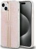 Аксессуары Моб. & Смарт. телефонам GUESS Guess - iPhone 15 hardcase IML 4G Gold Stripe Pink zelts rozā Безпроводные зарядки (Индуктивные)
