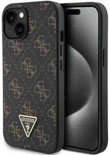GUESS iPhone 15 4G Triangle Metal Logo Black