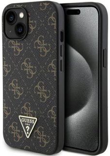 GUESS Guess Apple iPhone 15 4G Triangle Metal Logo Black