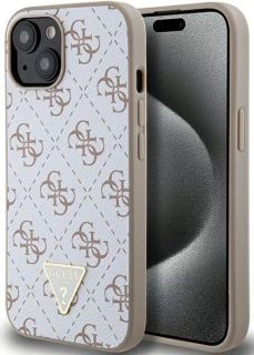 GUESS iPhone 15 4G Triangle Metal Logo White