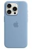 Aksesuāri Mob. & Vied. telefoniem Apple Apple - iPhone 15 Pro Silicone Case with MagSafe - Winter Blue zils Izvelkams turētājs PopSocket