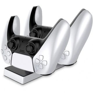 -&nbsp;CP PS5 DualSense Dual Slot Charger Dock Stand for Play Station 5 Controllers with USB-C Black
