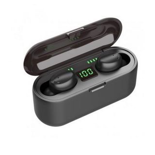 -&nbsp;WoW F9 Sport & Leisure Super-Fit TWS Bluetooth 5.1 Stereo Earphones with HD Mic LED charging case Black