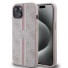 Аксессуары Моб. & Смарт. телефонам GUESS iPhone 15 Case Cover 4G Printed Stripes Pink Безпроводные зарядки (Индуктивные)