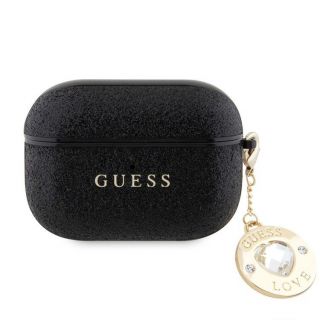 GUESS Airpods 3 Case Fixed Glitter With Heart Diamond Charm Black