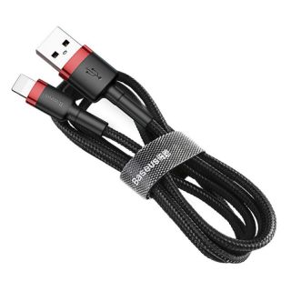 Baseus&nbsp;Baseus Baseus Cafule USB-A  /  Lightning 2.4A QC 3.0 cable 1 m - black and red