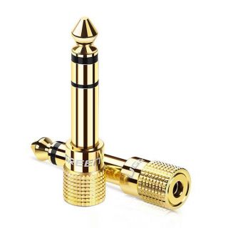 -&nbsp;Ugreen adapter 3.5 mm mini jack to 6.3 mm jack adapter gold  20503  Gold