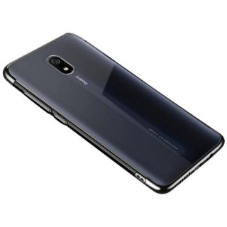 -&nbsp;Hurtel Clear Color Case Gel TPU Electroplating frame Cover for Xiaomi Redmi 8A black
