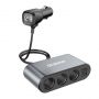 - Dudao Dudao car charger 2x USB  /  3x cigarette lighter splitter black  R1Pro black