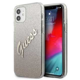 GUESS&nbsp;Guess Guess GUHCP12SPCUGLSGO iPhone 12 mini 5.4" gold / gold hardcase Glitter Gradient Script