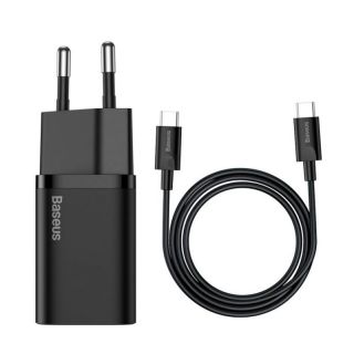 Baseus&nbsp;Baseus Baseus Super Si fast charger Quick Charge 3.0 Power Delivery 25W 3A + Cable USB Type C - USB Type C 3A 1m black  TZCCSUP-L01