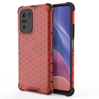 -&nbsp;Hurtel Honeycomb Case armor cover with TPU Bumper for Xiaomi Redmi K40 Pro+  /  K40 Pro  /  K40  /  Poco F3 red
