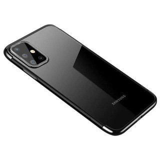 -&nbsp;Hurtel Clear Color Case Gel TPU Electroplating frame Cover for Samsung Galaxy A72 4G black