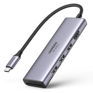 -&nbsp;Ugreen Ugreen multi-functional HUB USB Type C 3x USB 3.2 Gen 1  /  HDMI 4K 60Hz  /  SD and TF card reader gray  60383 CM511