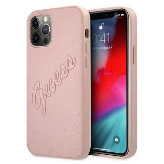 GUESS&nbsp;GUHCP12MRSAVSRG iPhone 12 / 12 Pro 6.1" pink / pink hardcase Saffiano Vintage Script