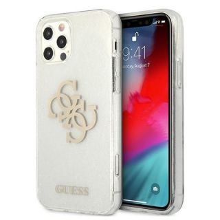 GUESS&nbsp;GUHCP12LPCUGL4GTR iPhone 12 Pro Max 6.7" transparent hard case Glitter 4G Big Logo