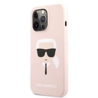 - Karl Lagerfeld Apple iPhone 13 Pro Liquid Silicone Karl Head Case Pink