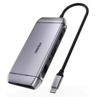 -&nbsp;Choetech Choetech 9in1 multifunctional USB Type C HUB 3x USB 3.2 Gen 1  /  SD and TF memory card reader  /  HDMI 4K 30Hz  /  VGA Full HD 60Hz  /  USB Type C  /  RJ45 gray  HUB-M15 gray