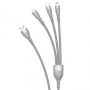 - Dudao Dudao 3in1 USB cable Lightning  /  microUSB  /  USB Type C 65W 1.2m gray  L20X