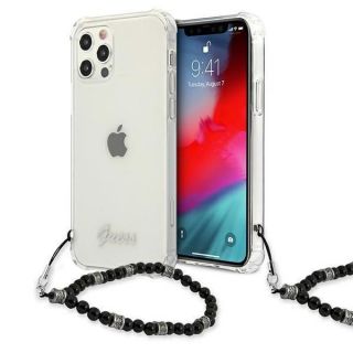 GUESS&nbsp;GUHCP12MKPSBK iPhone 12 / 12 Pro 6.1" Transparent hardcase Black Pearl