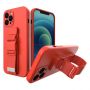 - Hurtel Rope case gel case with a lanyard chain handbag lanyard Samsung Galaxy A21S red