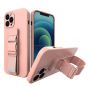 - Hurtel Rope case Gel Lanyard Cover with Chain Purse Lanyard Xiaomi Redmi Note 10 5G  /  Poco M3 Pro pink