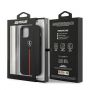 FEOMSHCP12LBK iPhone 12 Pro Max black / black hardcase Off Track Leather Nylon Stripe