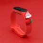 Hurtel Strap Xmas for Mi Band 3  /  4 Christmas Silicone Strap Bracelet with Sock Red