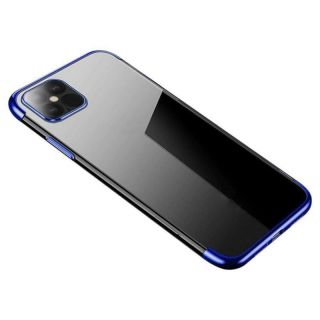 -&nbsp;Hurtel Clear Color Case Gel TPU Electroplating frame Cover for iPhone 13 mini blue