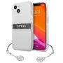 GUESS Guess Guess GUHCP13SKB4GGR iPhone 13 mini 5.4" Transparent hardcase 4G Gray Strap Charm