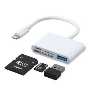 -&nbsp;Joyroom Joyroom S-H142 Lightning OTG HUB USB-A 3.2  /  Lightning  /  SD, TF card reader white