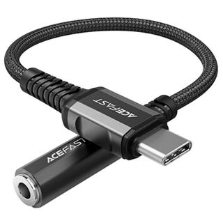 -&nbsp;Acefast Acefast audio cable USB Type C - 3.5mm mini jack  female  18cm, DAC, AUX black  C1-07 black