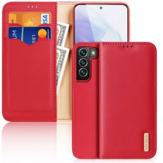 -&nbsp;Dux Ducis Dux Ducis Hivo Leather Flip Cover Genuine Leather Wallet For Cards And Documents Samsung Galaxy S22 +  S22 Plus  Red