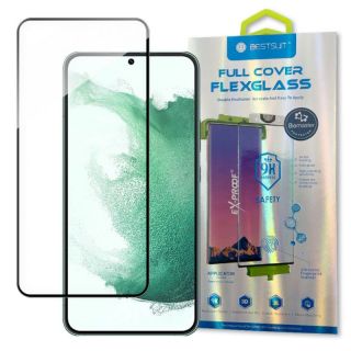 -&nbsp;Bestsuit - Bestsuit 3D Edge Nano Flexi Glass Glass Film Full Screen Tempered Glass With Frame For Samsung Galaxy S22 +  S22 Plus  Transparent