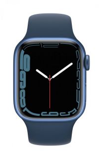 Apple Watch Series 7 GPS, 41mm Blue Aluminium Case with Sport Band - Regular Abyss Blue zils