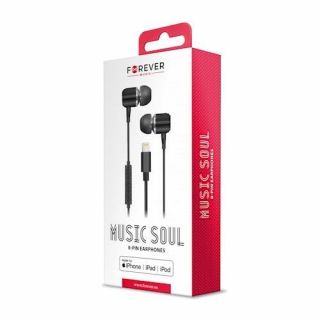 Forever&nbsp;Wired Earphones Music Soul Lightning Stereo Black